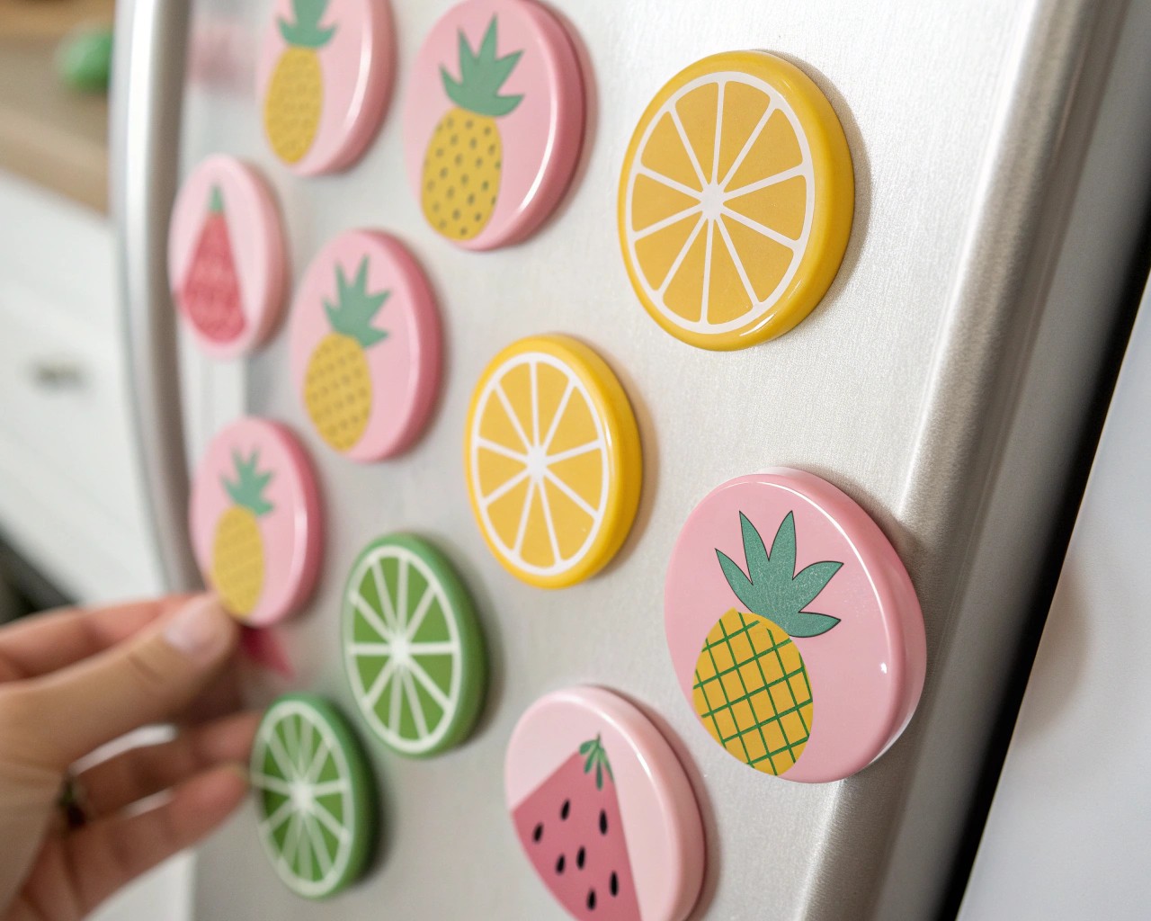 Adding magnets completes the transformation from art to functional decor, ready for display in your home.