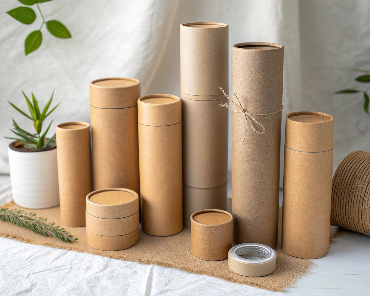 Cardboard tubes provide a strong and versatile base for eco-friendly gift packaging.