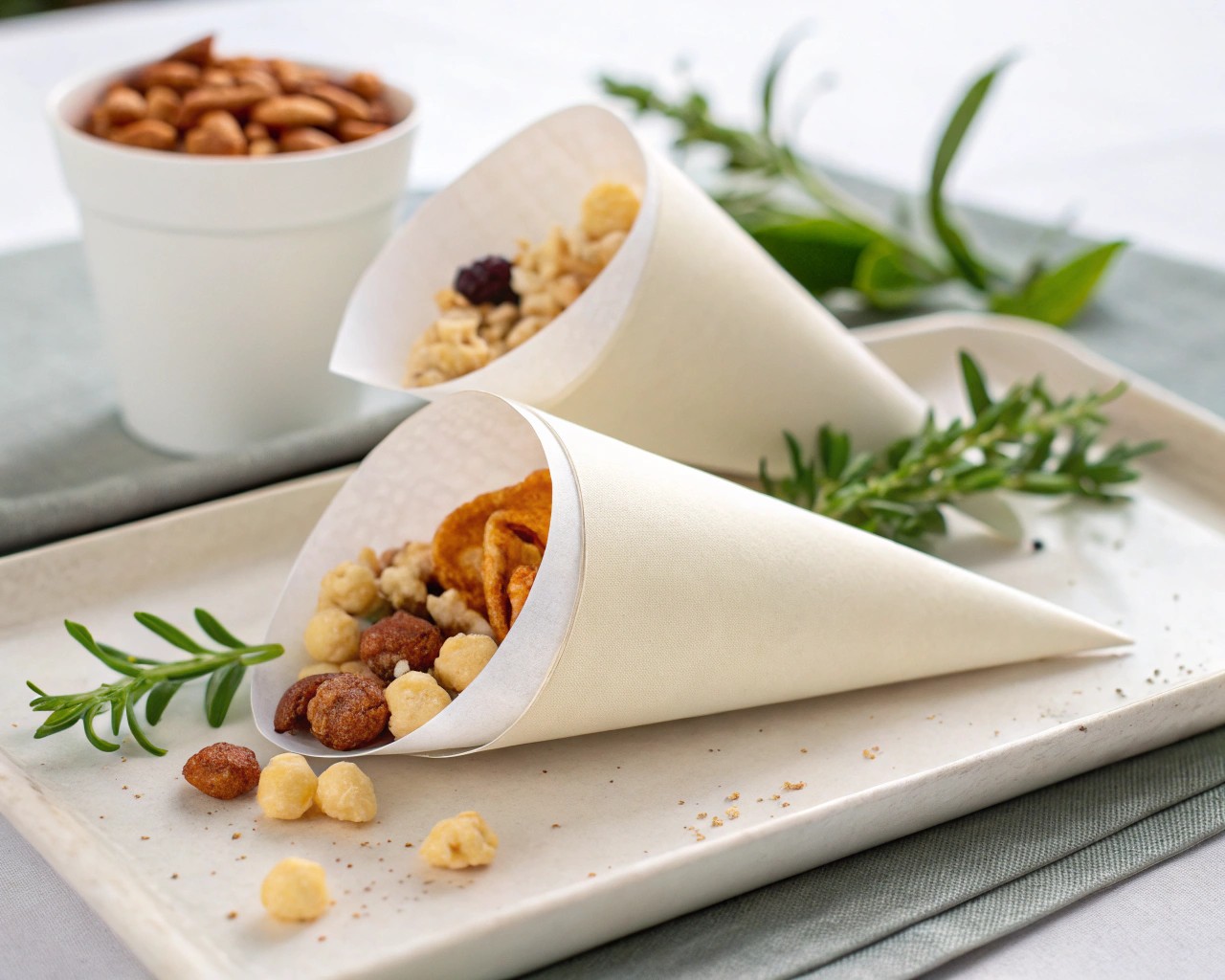 Eco-friendly and versatile, paper cones offer a stylish alternative to traditional containers.