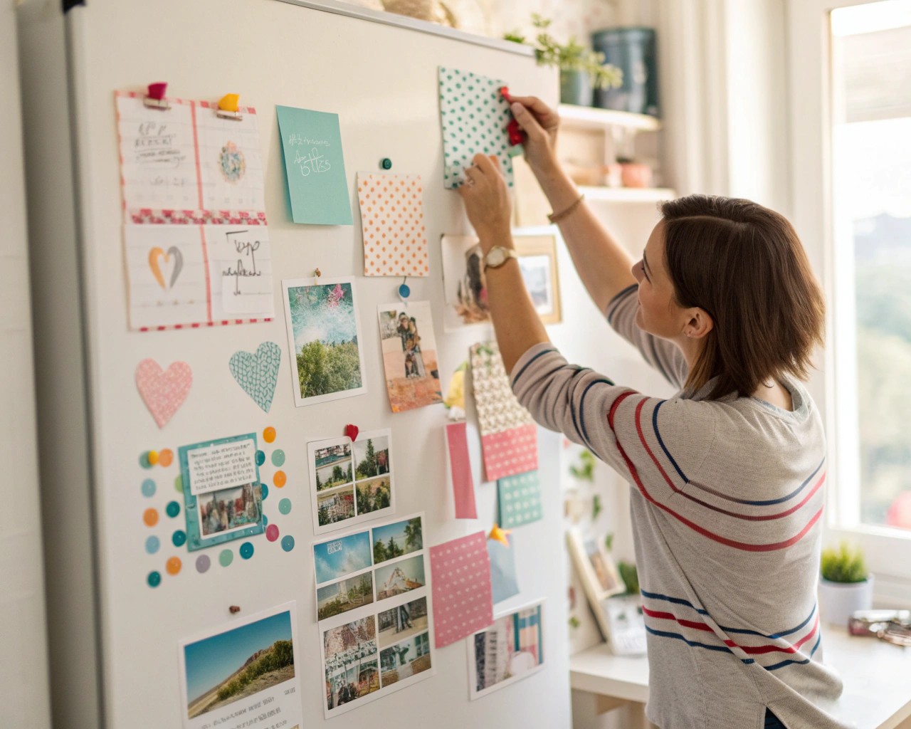 Engaging with a physical moodboard enhances creativity through touch and visual organization.