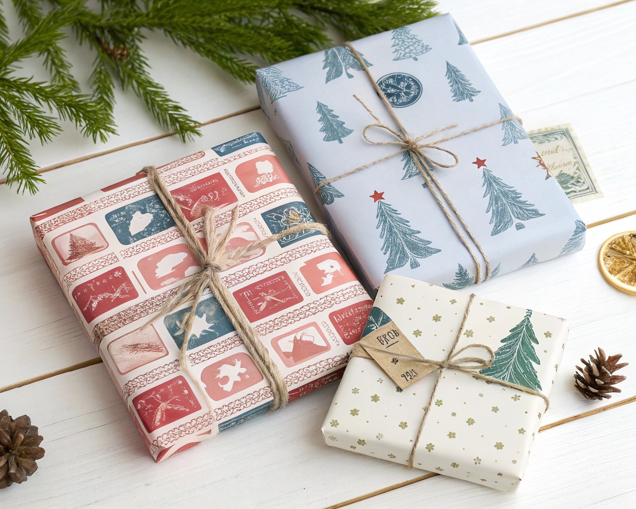 Explore diverse themes and motifs for custom gift wrap design inspiration.