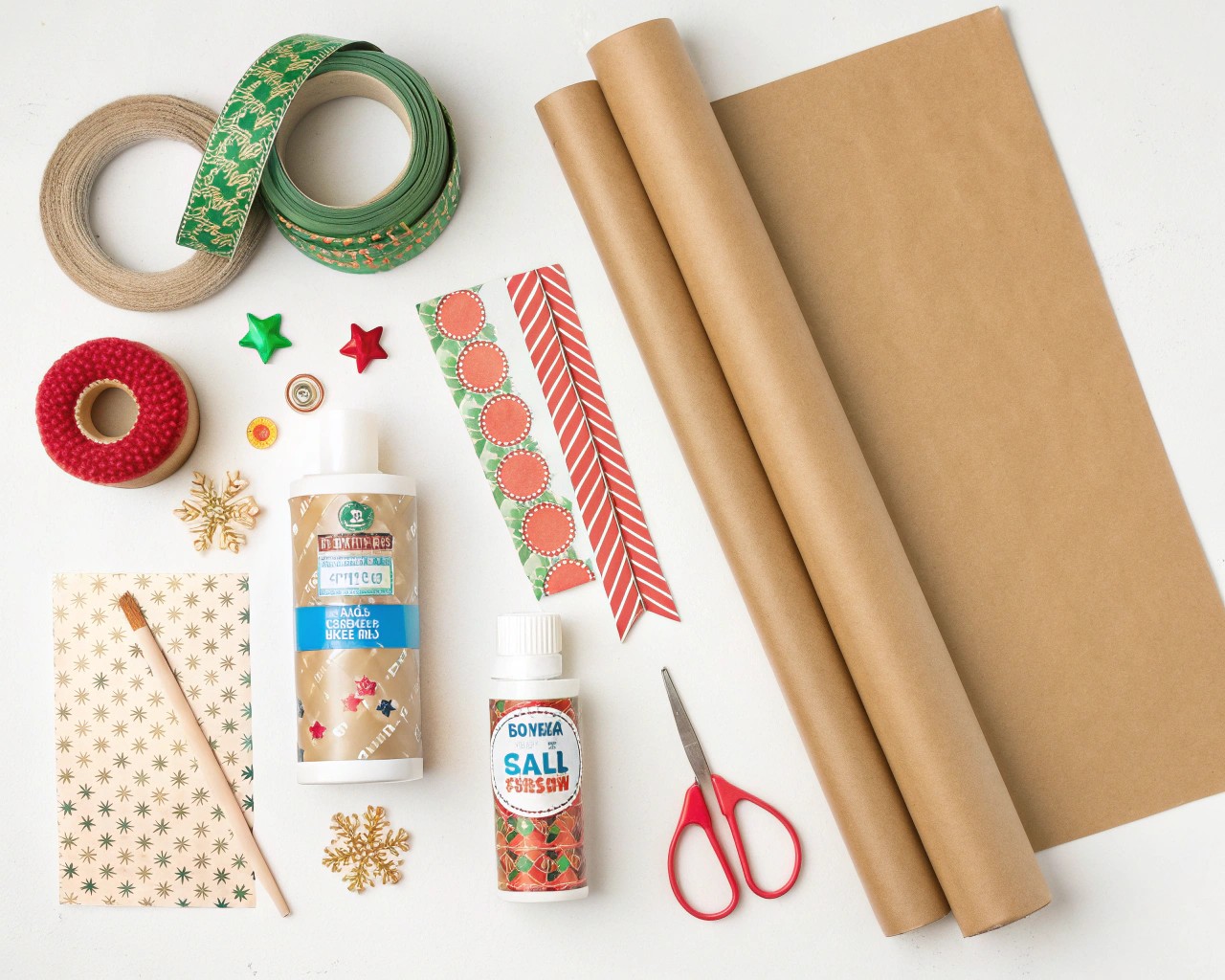 Gather your crafting essentials: From kraft paper to decorative accents, everything you need for a DIY gift box.