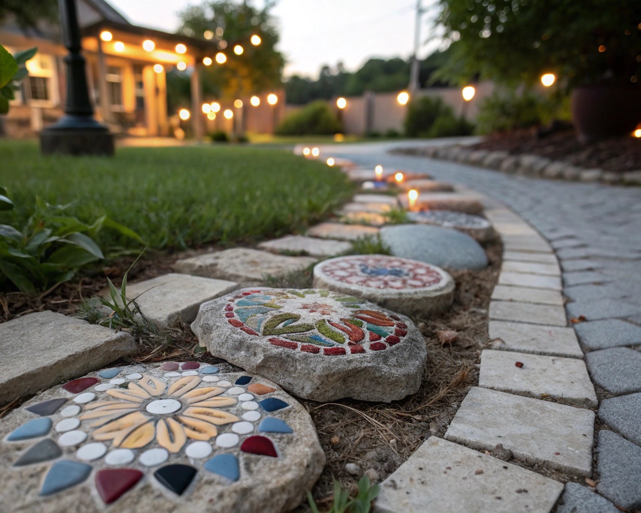 Personalize your stepping stones with vibrant embellishments for unique finishes.